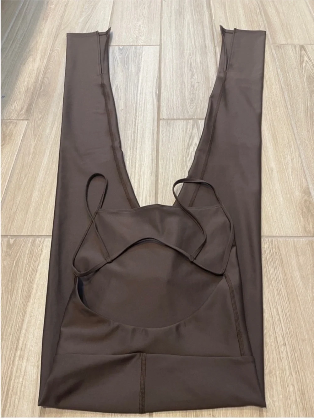Alo Yoga Airlift Disco Daze Onesie Flare Jumpsuit Espresso 32